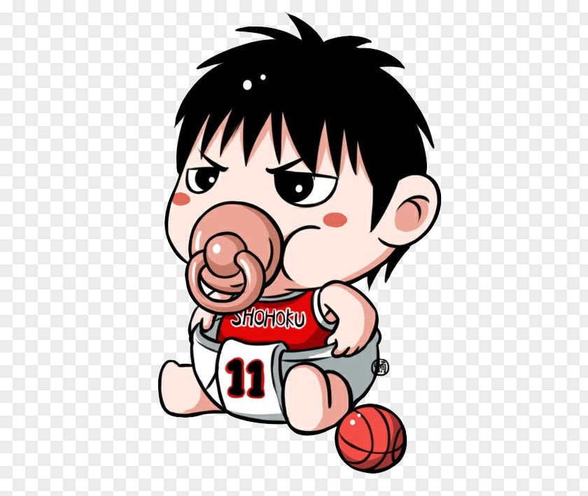 Dunk Master Baby Sitting Sakuragi Hanamichi Slam Cartoon Pacifier Child PNG