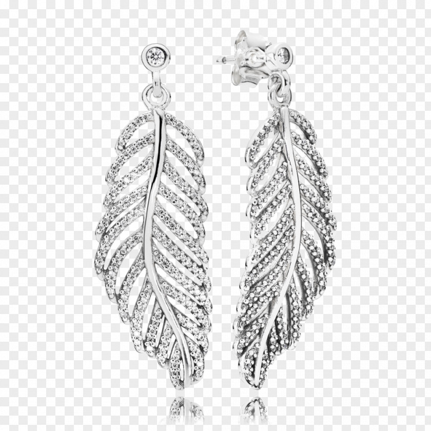 Jewellery PANDORA Light As A Feather Earrings 290584CZ Cubic Zirconia PNG