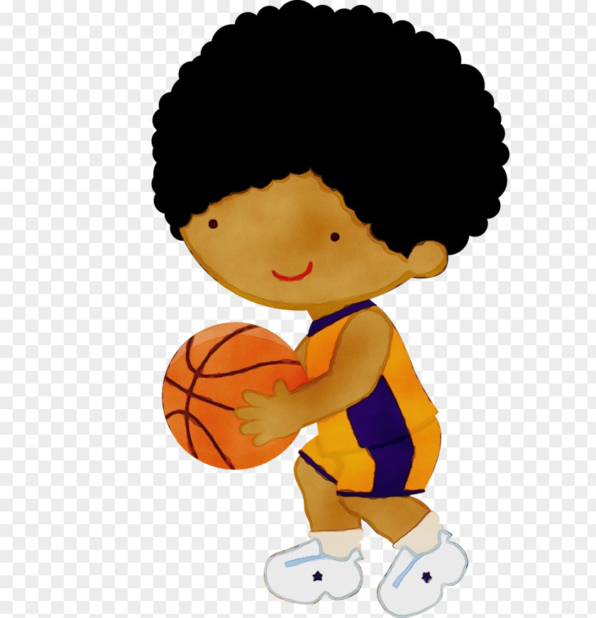Basketball Player Cartoon Hairstyle Throwing A Ball PNG