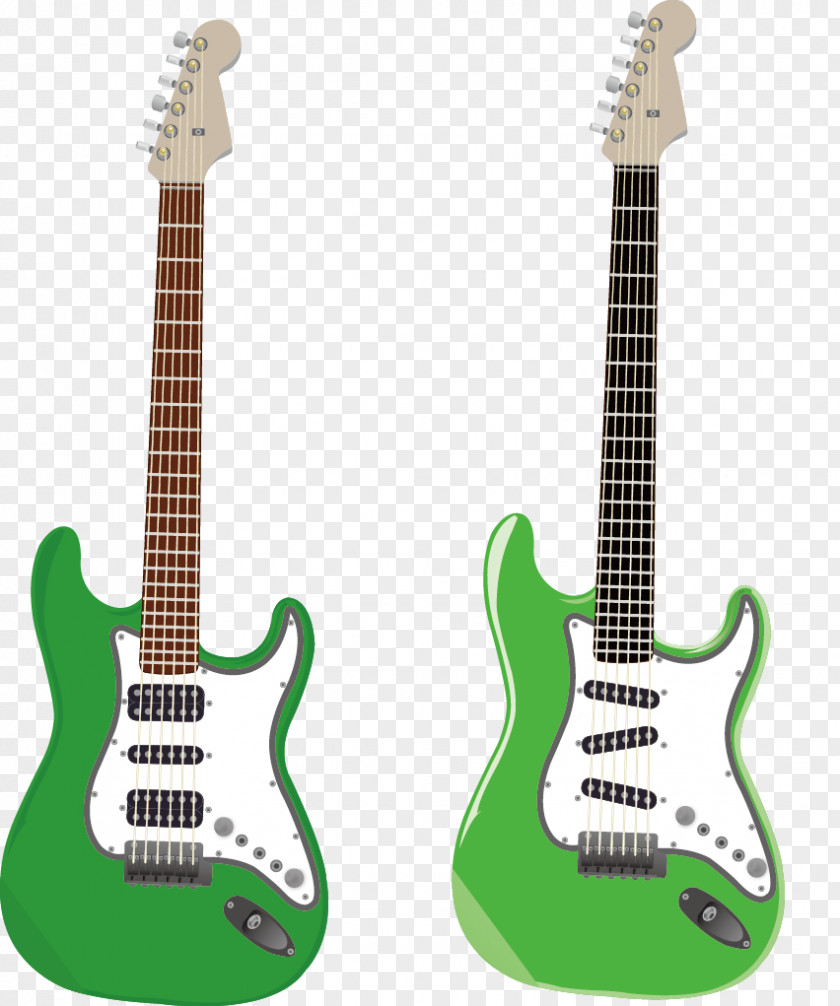 Both Green Electric Guitar Vector Bass Acoustic PNG