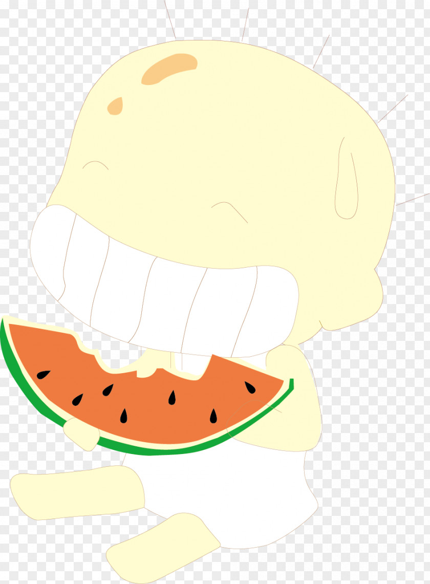 Child Eating Watermelon Cartoon PNG