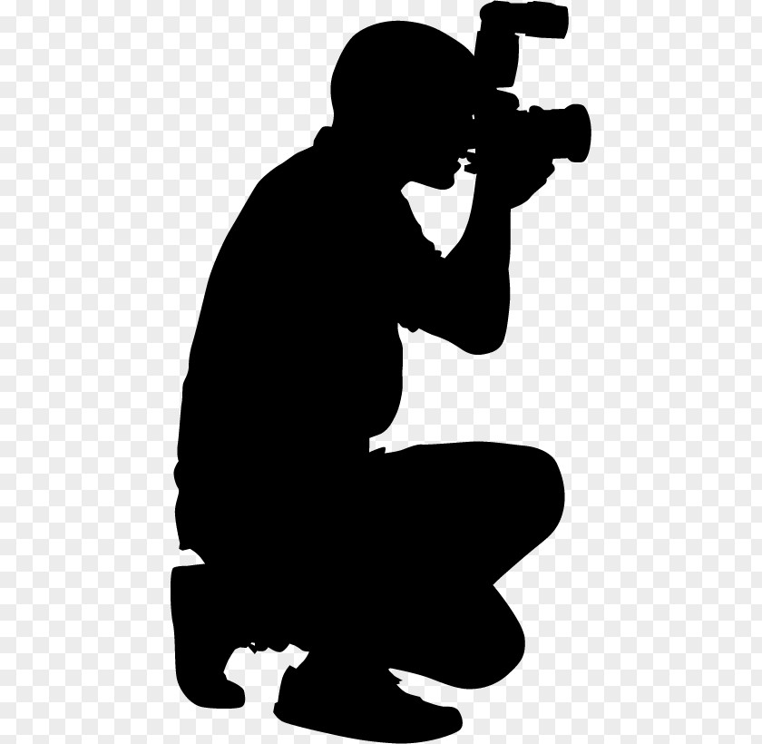 Kneeling Blackandwhite Silhouette PNG