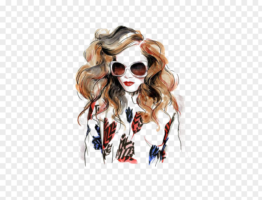 New York Fashion Week Paris Illustration Drawing PNG illustration Illustration, Sunglasses Curly Girl, of blonde-haired woman clipart PNG