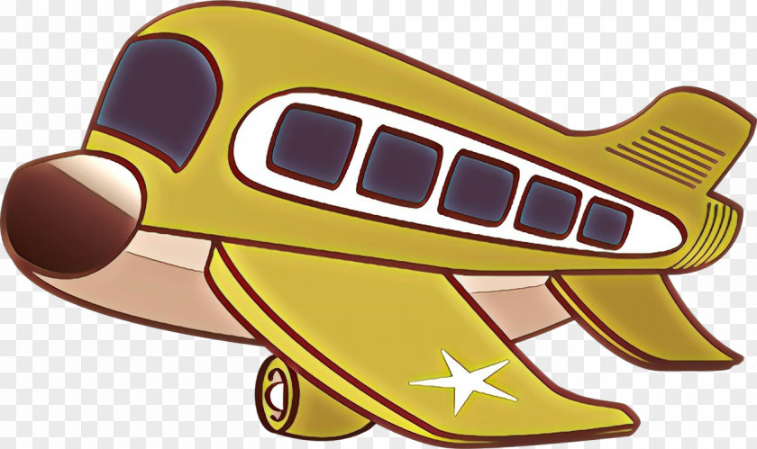 Sticker Aircraft Clip Art Yellow Airplane Cartoon Vehicle PNG