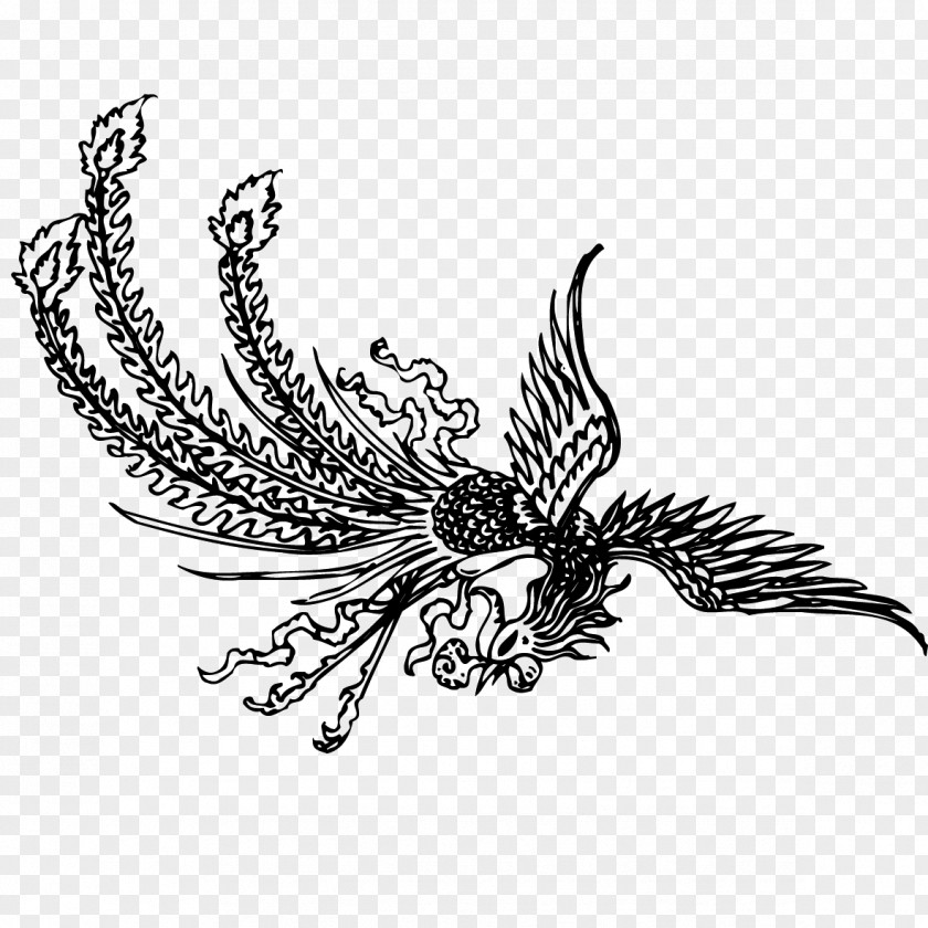 Chinese Wind Patterns Fenghuang County Bird Illustration PNG