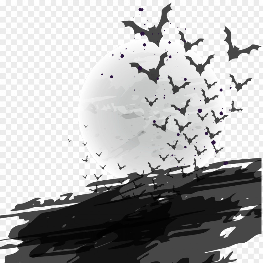 Halloween Elements Bat Flight Illustration PNG