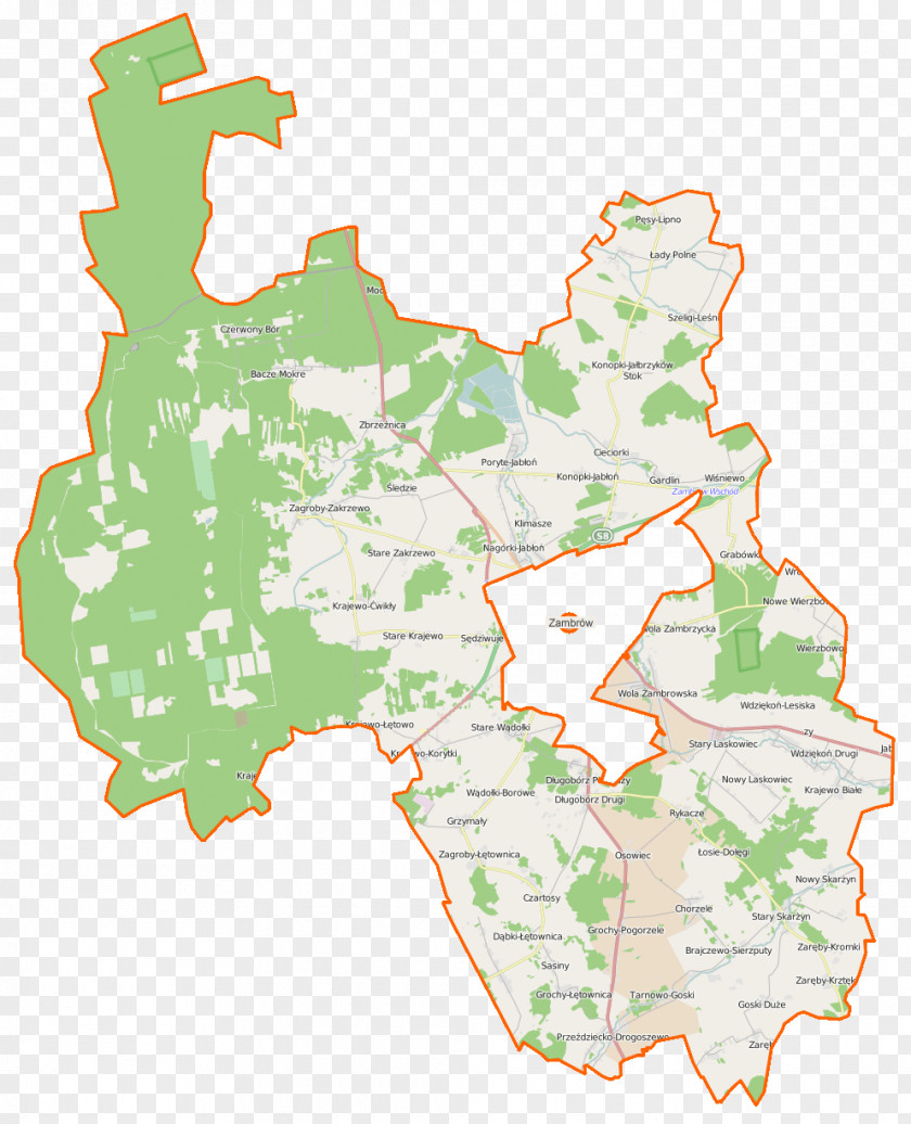 Located Czerwony Bór, Podlaskie Voivodeship Osowiec, Zambrów County Wiśniewo, Sędziwuje PNG