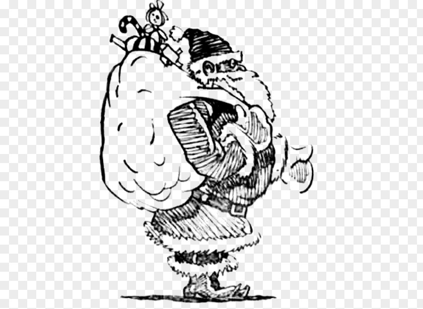 Santa Calling Clip Art Chicken Claus Drawing Illustration PNG