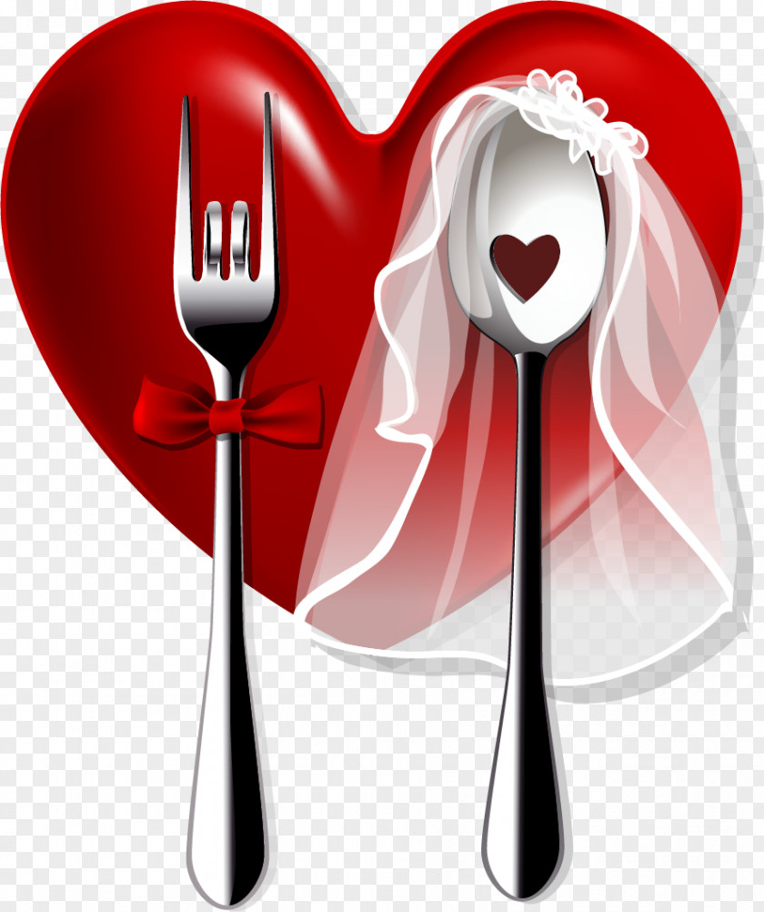 Vector Painted Fork Wedding Computer File PNG