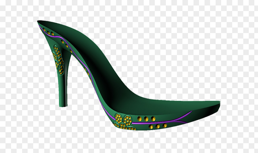 Dark Green High Heels High-heeled Footwear Shoe Designer PNG