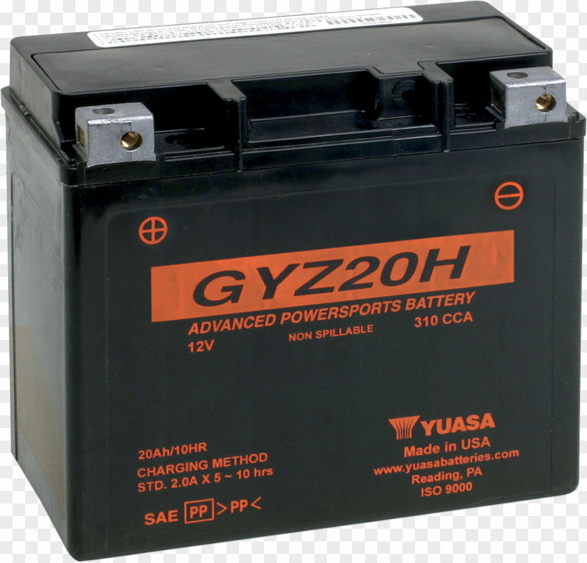 Motorcycle Battery Terminals Electric Yuasa GYZ20H 12V High Performance Maintenance Free VRLA GS PNG