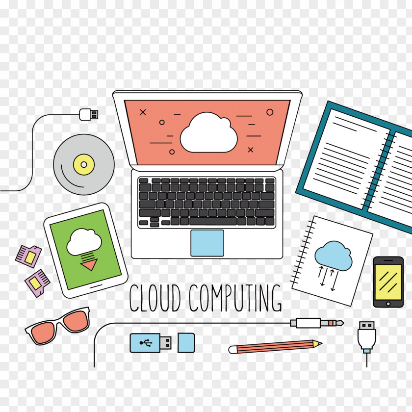 Vector Record Computer Cloud Computing Big Data Clip Art PNG