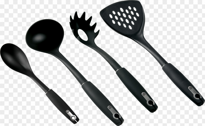 Black Spoon Kitchenware Kitchen Utensil Fork PNG