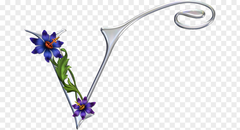 Flower English Alphabet Letter V Art PNG