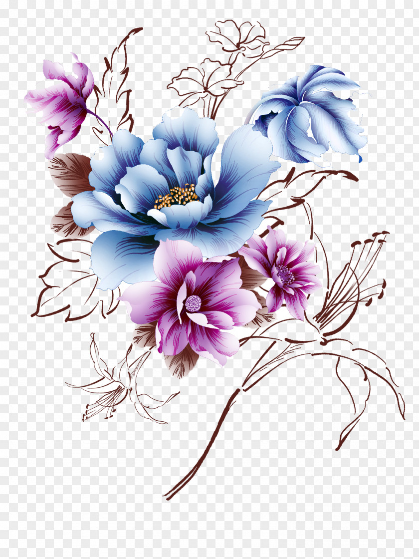 Hand-painted Flower Decoration PNG