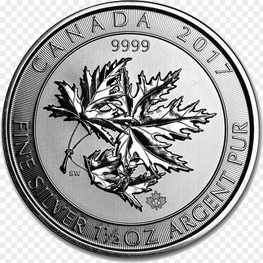 Silver Coin Canadian Maple Leaf Gold Ounce PNG