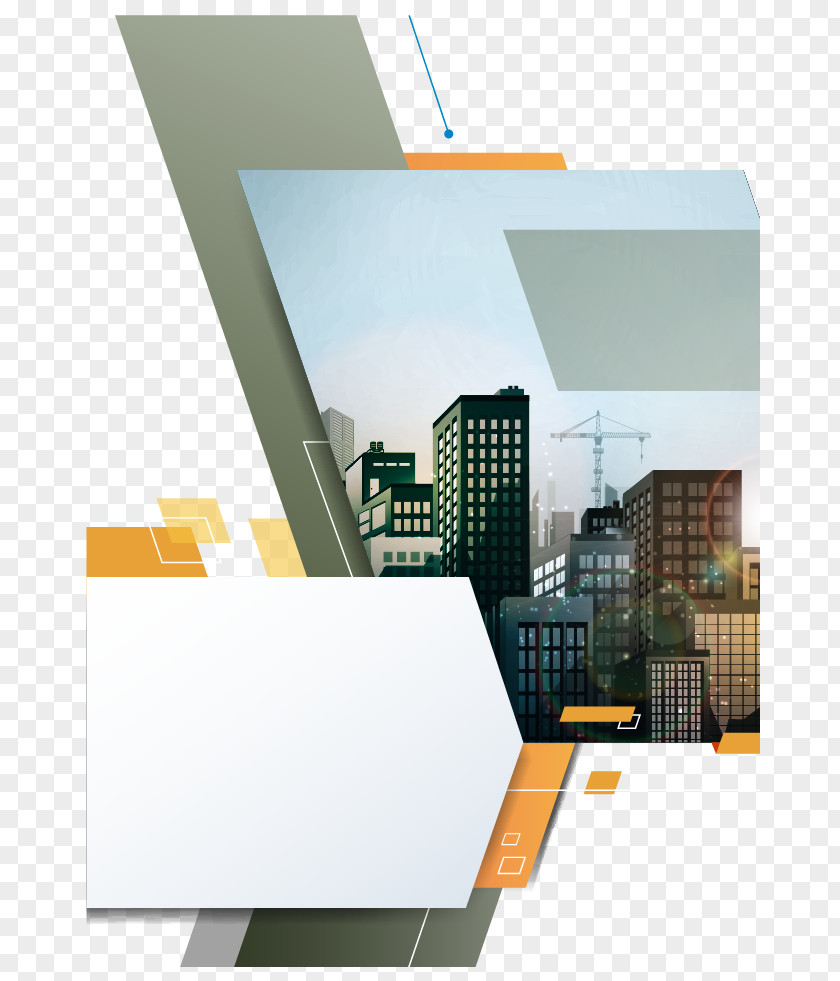 Vector Orange City Flyer Design Brochure Page Layout Advertising PNG