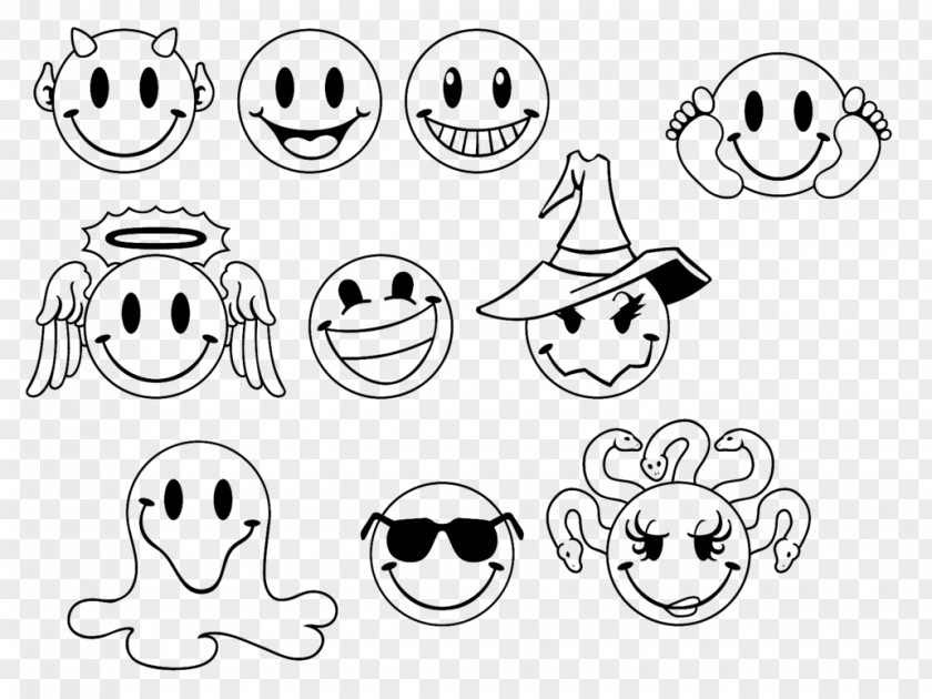 Awesome Smile Drawing Painting Emoticon Happiness Black And White PNG