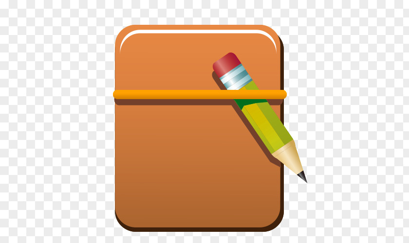 Cartoon Book And Pen Pencil Notebook Icon PNG