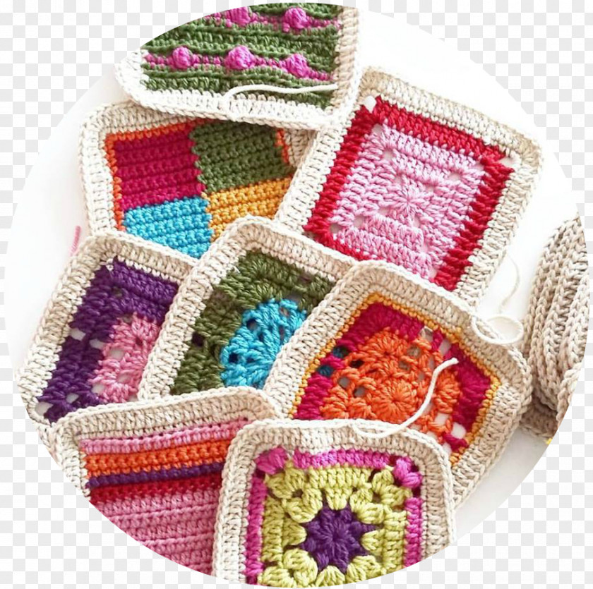 Granny Square Crochet Needlework Wool PNG