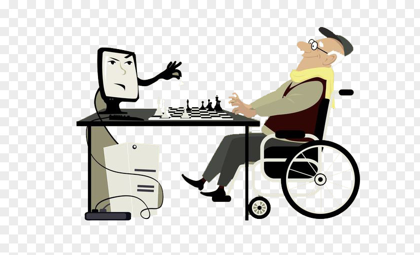 A Wheelchair Player Who Plays Chess With Computer Download PNG