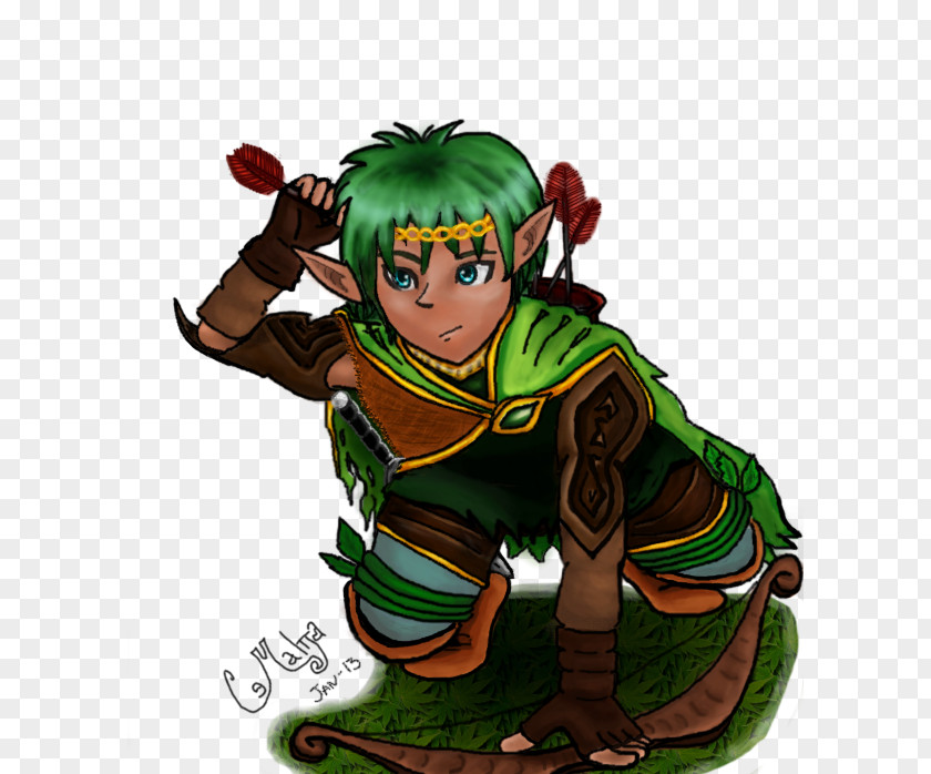 Elf Ranger Cartoon Tree Legendary Creature PNG