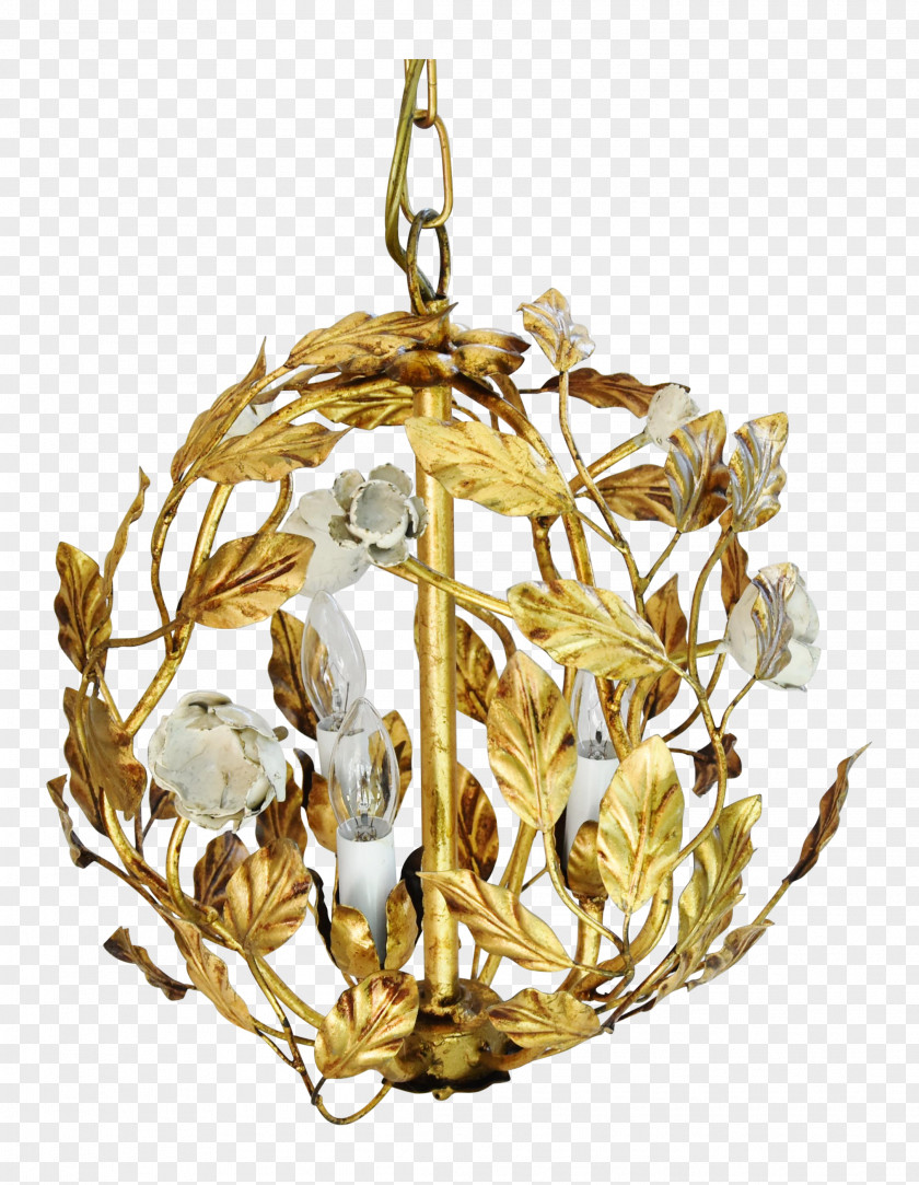Gold Chandelier Christmas Ornament Ceiling PNG