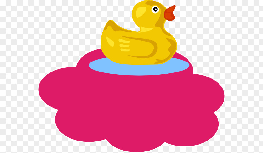 Pink Clouds Rubber Duck Goose Mallard Clip Art PNG