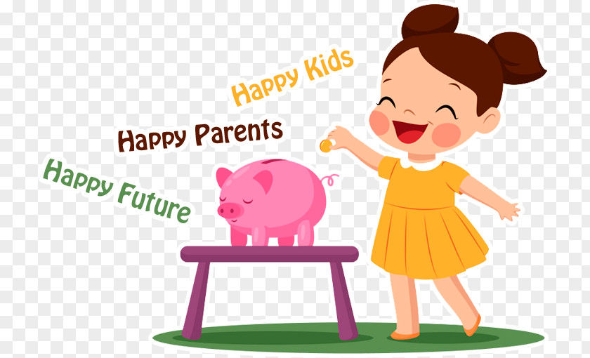 Child Saving Money Allowance Clip Art PNG