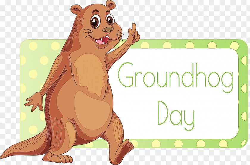 Cartoon Animal Figure Brown Bear Groundhog PNG
