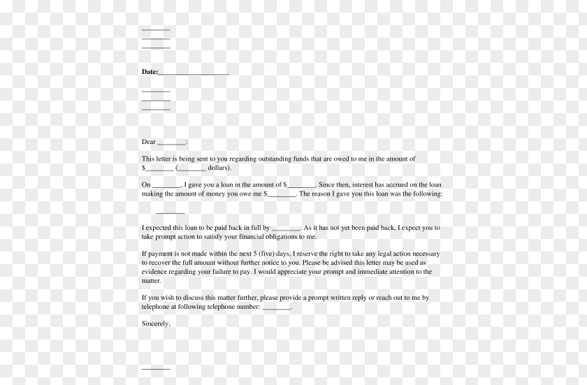Lawyer Demand Letter Money Template Promissory Note PNG