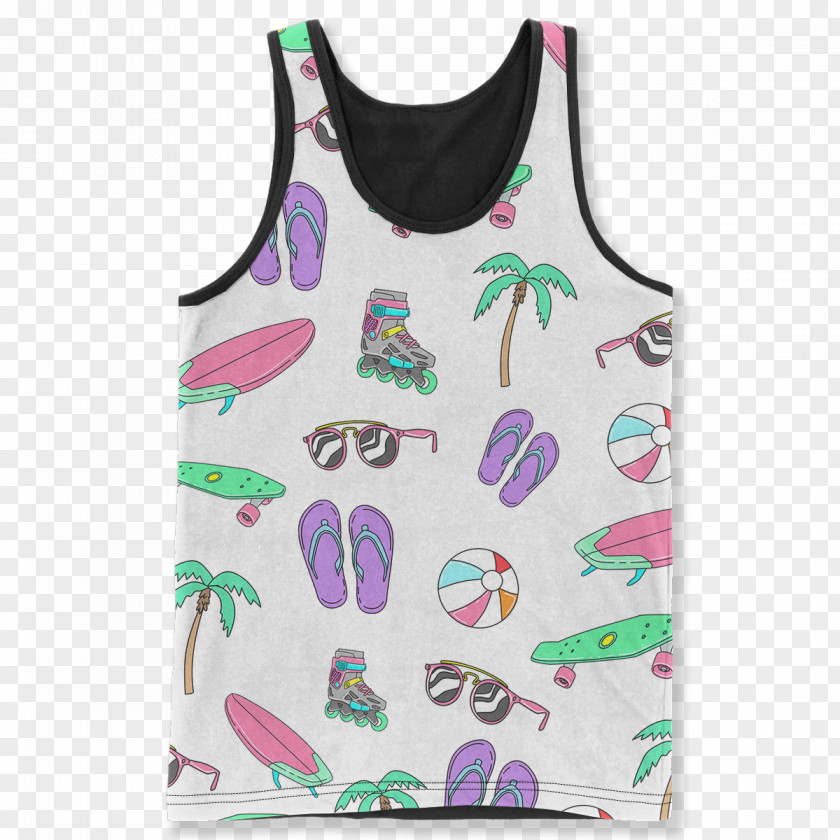 T-shirt Banana Town Skate Or Die! Sleeveless Shirt Pizza PNG