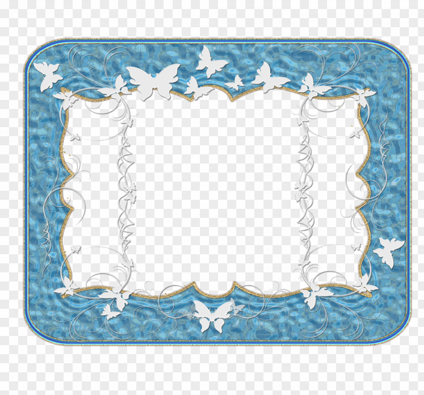 Blue Frame Pattern PNG