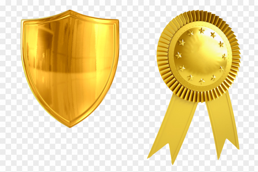 Shield Gold Medal Bronze PNG
