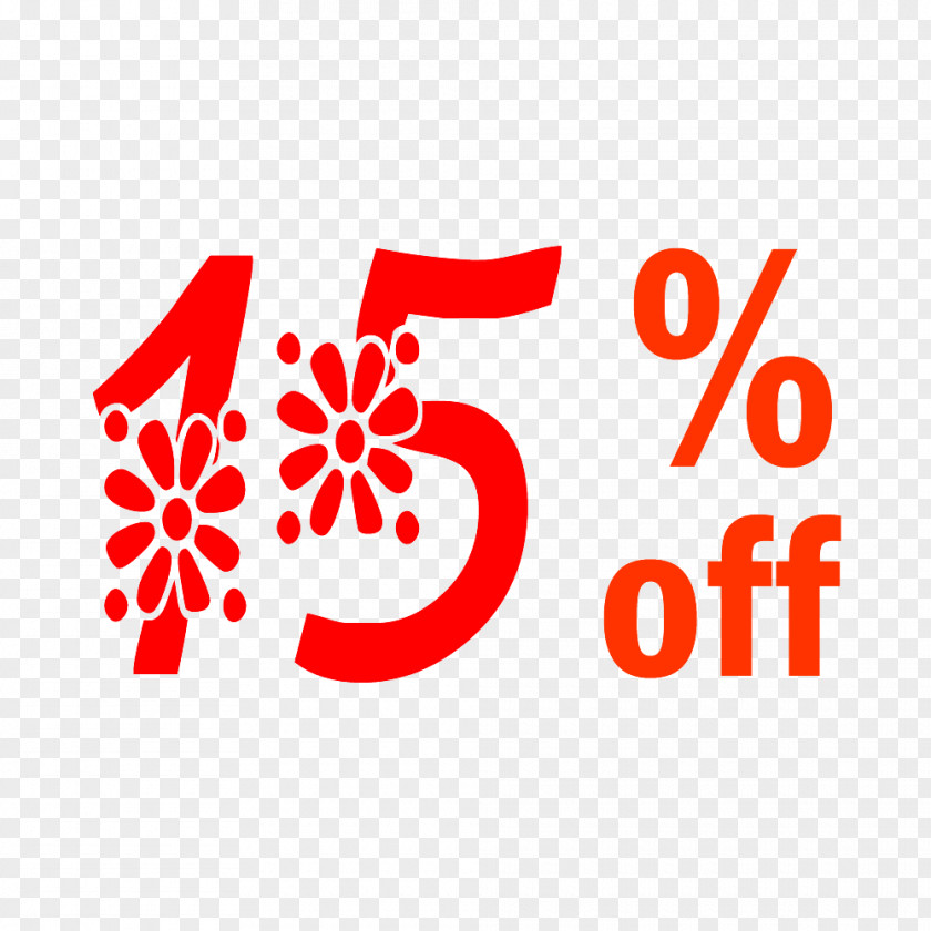 Spring 15% Off Discount Tag. PNG