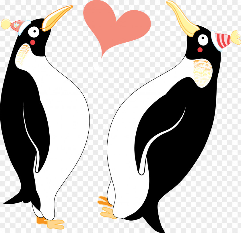 Two Penguins In Love King Penguin Clip Art PNG