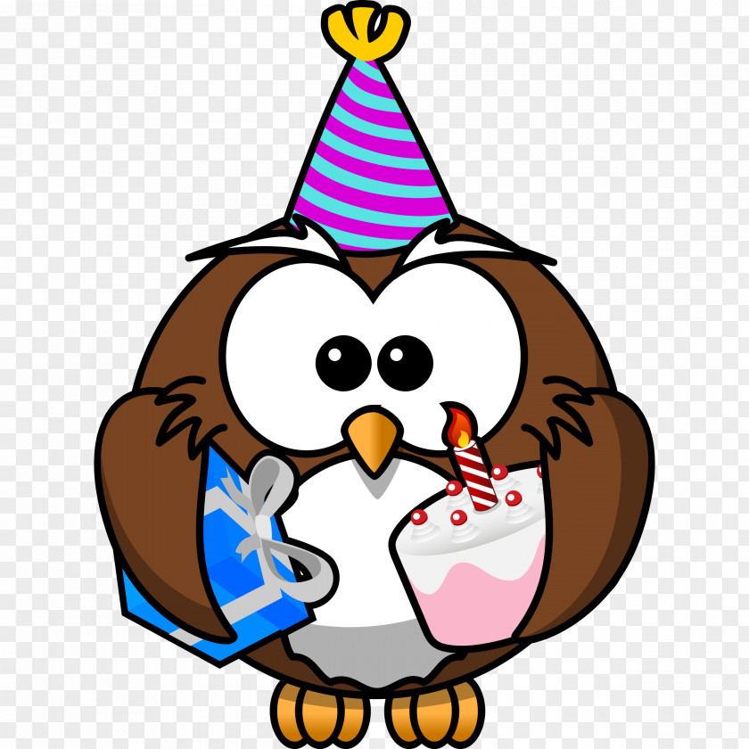 Party Owl Cartoon Clip Art PNG