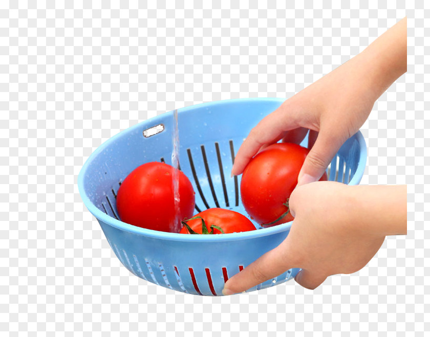 Wash The Tomato Scene Material Basket Vegetable Plastic Kitchen PNG