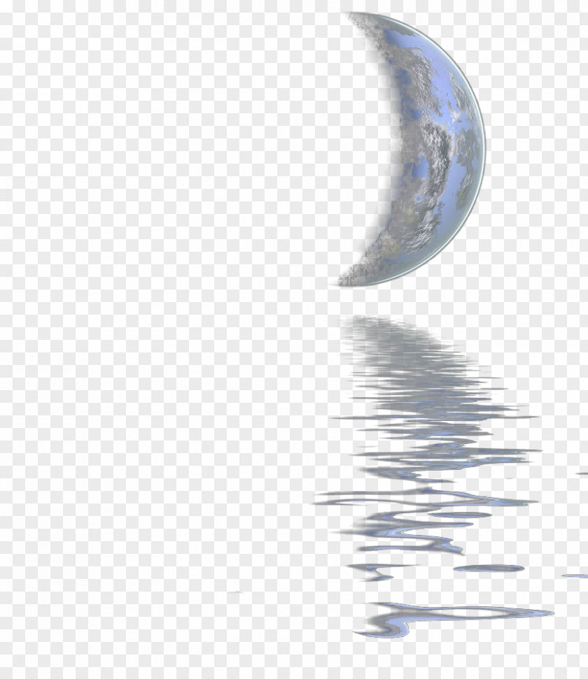 Water Crescent Reflection PNG