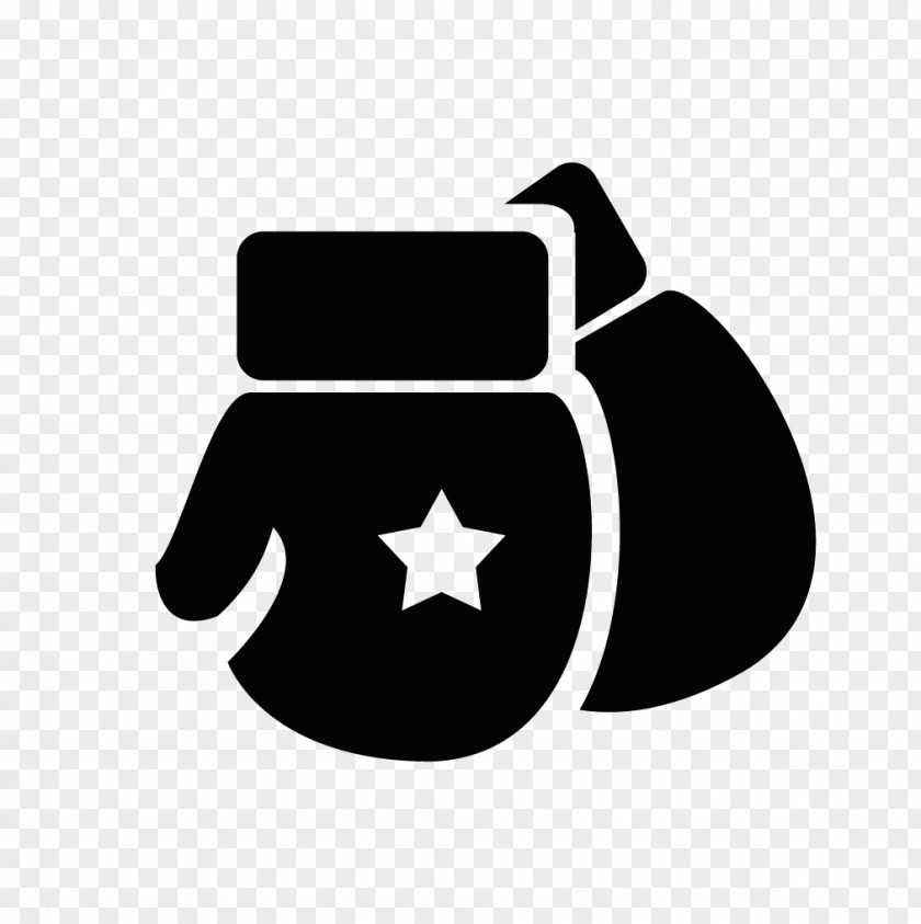 Cartoon Black And White Boxing Logo Glove Sport PNG