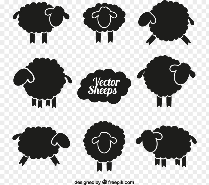 Sheep Silhouette Vector Material Download, PNG