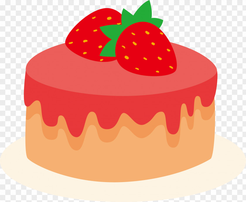 Strawberry Pudding Hand-painted Material Torte Cream PNG