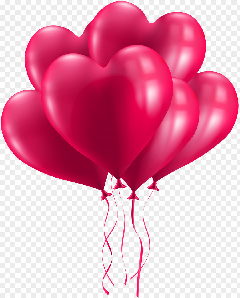 Pink Balloon Heart Greeting & Note Cards Clip Art PNG