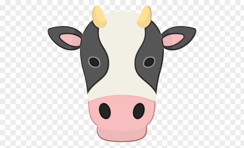 Dairy Cow Fawn Cartoon Pink Nose Head Snout PNG
