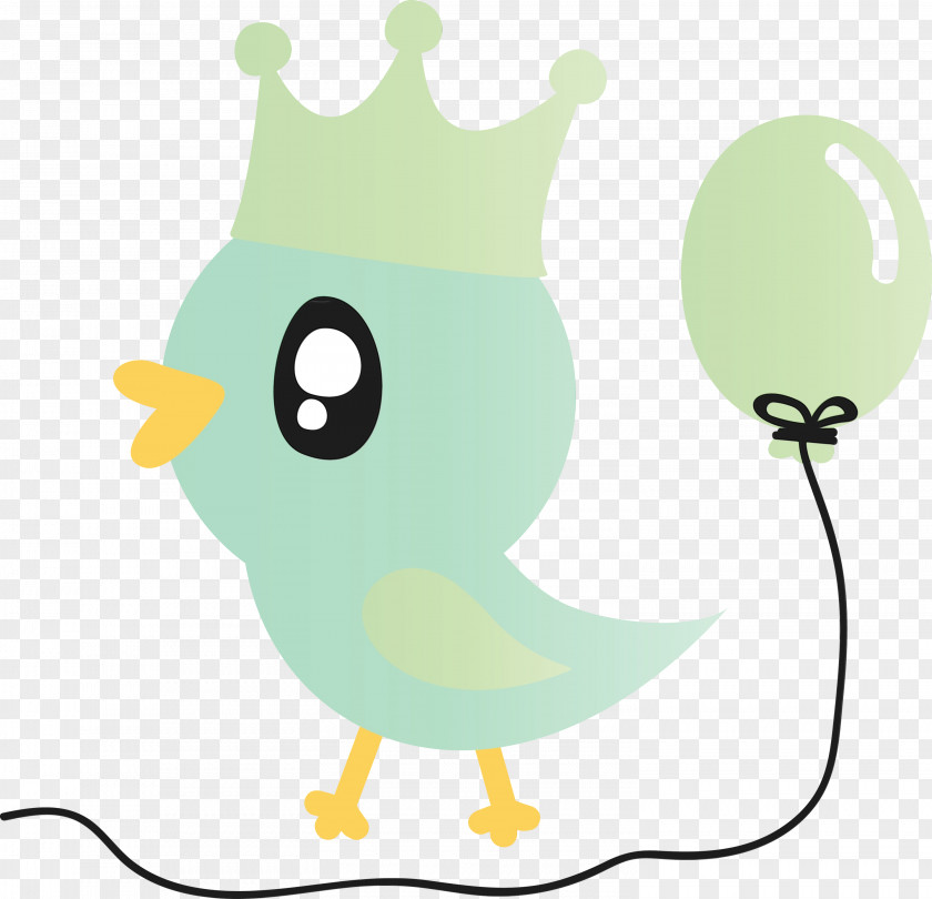 Green Cartoon Bird Tail PNG