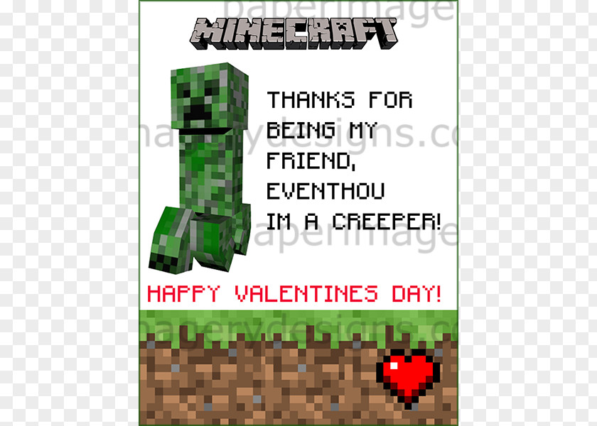 Valentine's Day Cards Minecraft Greeting & Note Paper Love PNG