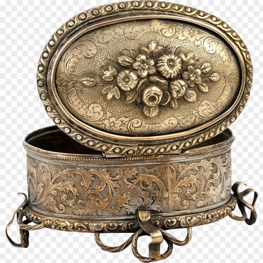 Antique Casket Jewellery Silver Box PNG