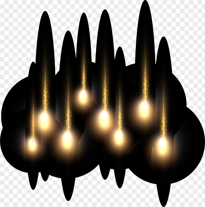 Hand Painted Black Circle Light PNG
