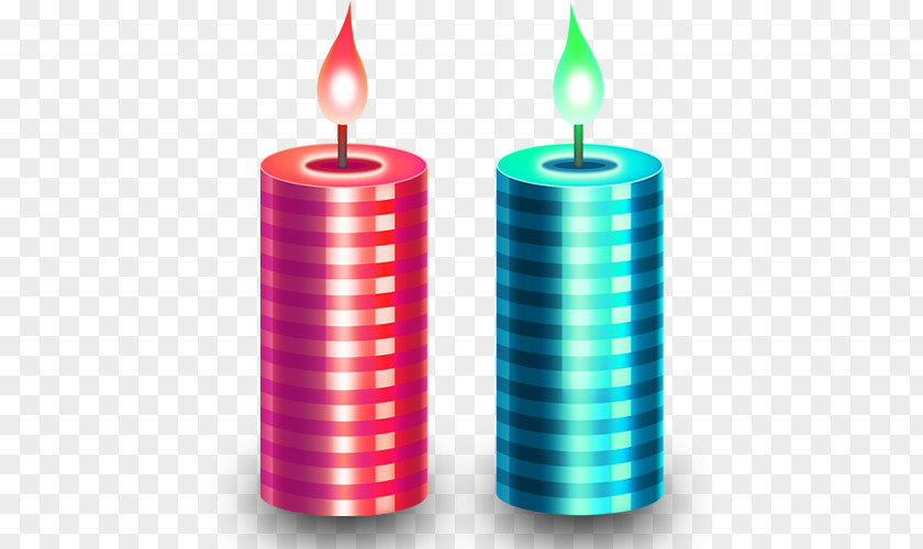 Double Ribbon Stripe Painted Candle Light Clip Art PNG