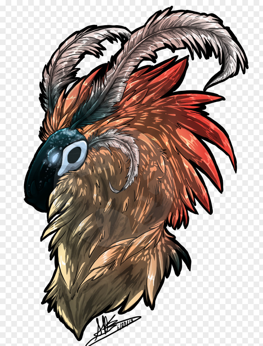 Feather Rooster Character PNG